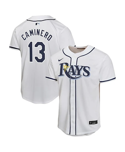 Nike Big Boys and Girls Junior Caminero White Tampa Bay Rays Home Player Game Jersey