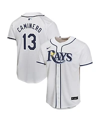 Nike Big Boys and Girls Junior Caminero White Tampa Bay Rays Home Player Game Jersey