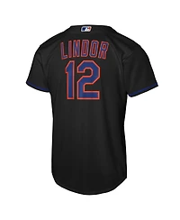 Nike Big Boys and Girls Francisco Lindor Black New York Mets Alternate Replica Jersey