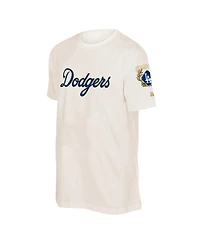 New Era Men's Cream Los Angeles Dodgers 2026 Gold Collection Logo Patch T-Shirt