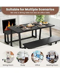 Slickblue Large Dining Table Metal Frame with Anti Slip Foot Pads