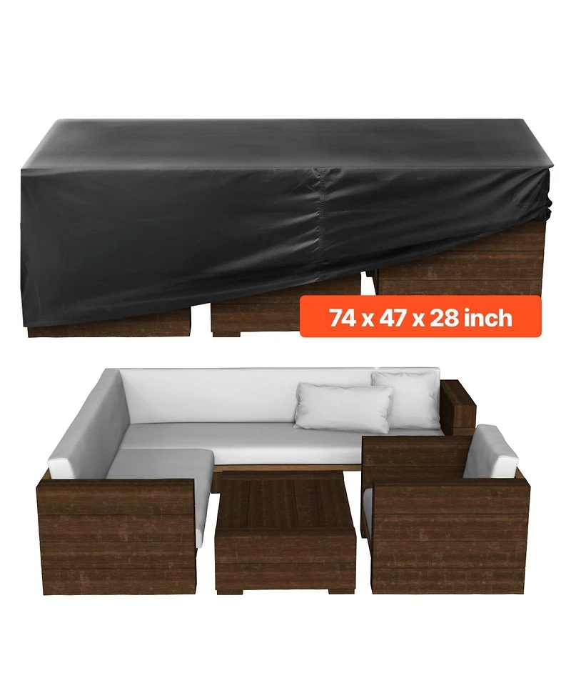 Sugift Waterproof Outdoor Table And Chairs Cover 74L x 47W x 28H in