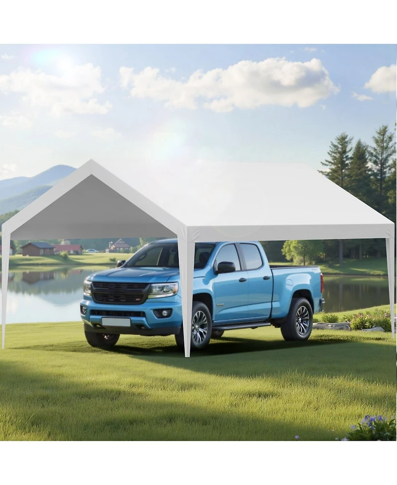 Sugift 12 x 20 ft Waterproof Carport Replacement Canopy Cover Car Shelter Tarp Frame Not Included