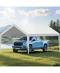 Sugift 12 x 20 ft Waterproof Carport Replacement Canopy Cover Car Shelter Tarp Frame Not Included