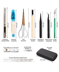 Gnuadz Milusong 9-in-1 Portable Tools Set Utility Craft Ruler Tape Measure Sewing Tweezers Diy Kit Household Office
