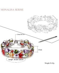 Gnuadz 8 Cz Gemstone Link Bracelet for Women Gift