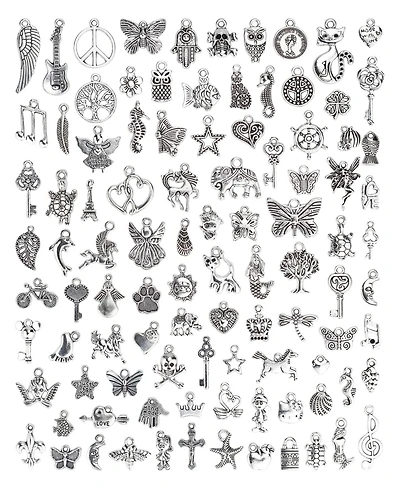 Gnuadz Wholesale Tibetan Metal Charms Pendants Diy Jewelry Making 100pcs