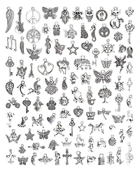Gnuadz Wholesale Tibetan Metal Charms Pendants Diy Jewelry Making 100pcs