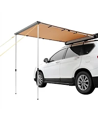 Sugift 4.6x6.6 ft Retractable Car Side Awning UV50+ Shade for Vehicles
