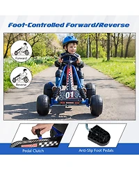 Slickblue Kids Ride On Pedal Go Kart with Adjustable Seat and Multi Terrain Wheels