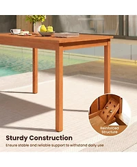 Gouun 48 in Rectangular Wood Outdoor Dining Table for 4-6 People