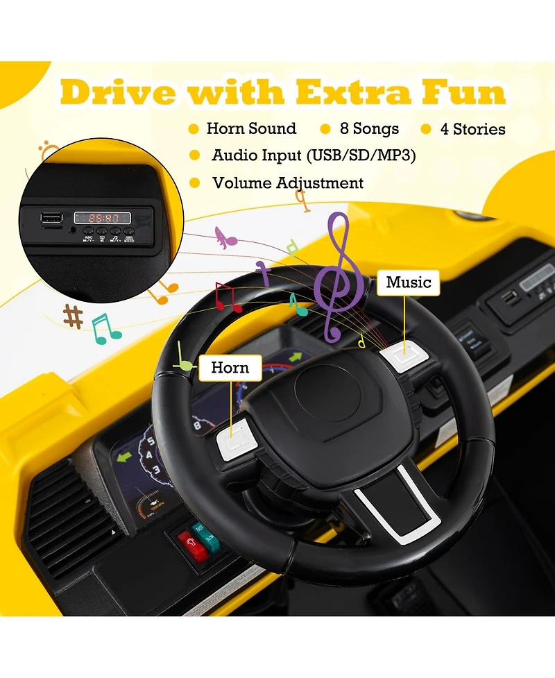 Slickblue 24V Kids Ride-On Excavator, 4WD 2-Seater with Remote and Digging Arm.