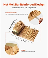 Sugift Artificial Thatch Roof 16.4 ft Waterproof Fire-Resistant Pe for Patio Decor