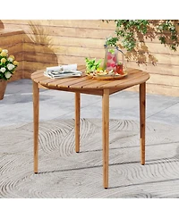 Gouun 36 in Round Acacia Wood Outdoor Dining Table for 4 People