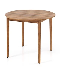 Gouun 36 in Round Acacia Wood Outdoor Dining Table for 4 People