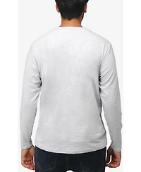 X-Ray Men's Soft Stretch Henley Neck Long Sleeve T-shirt