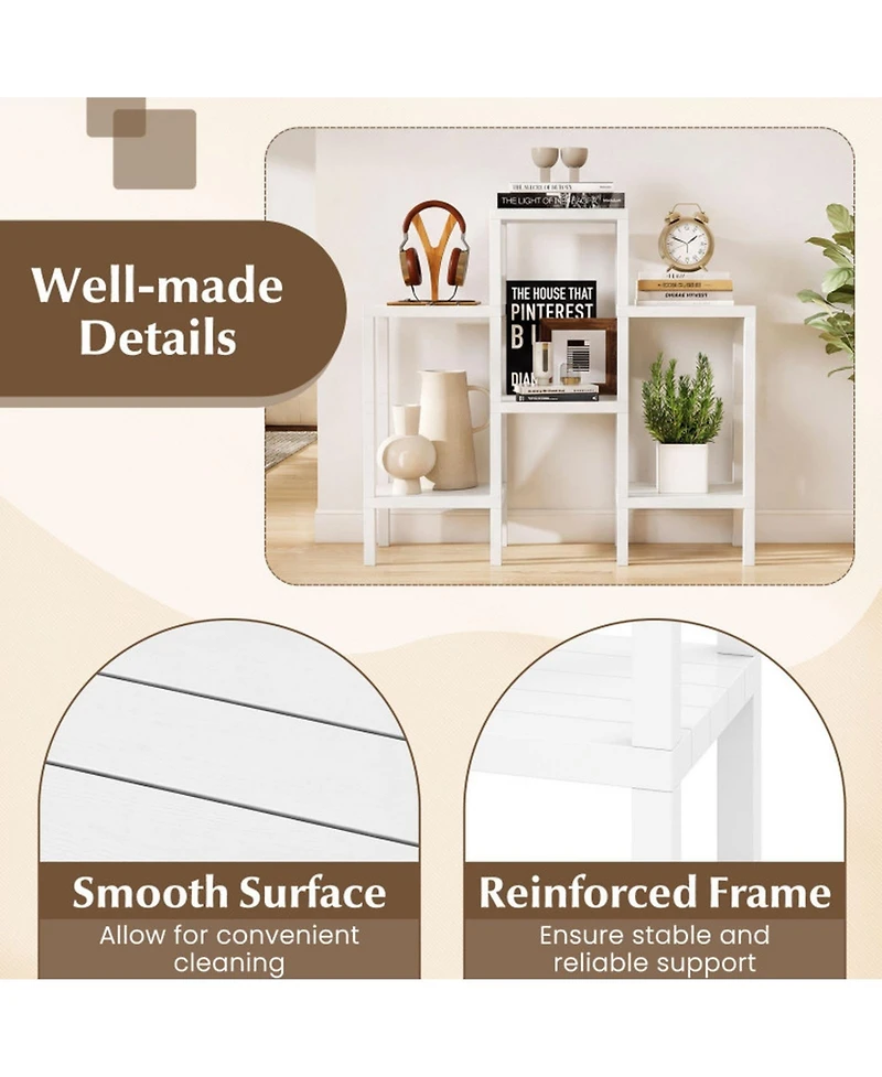 Gouun 6-Tier Modular Plastic Storage Shelves for Living Room, Kitchen and Bathroom