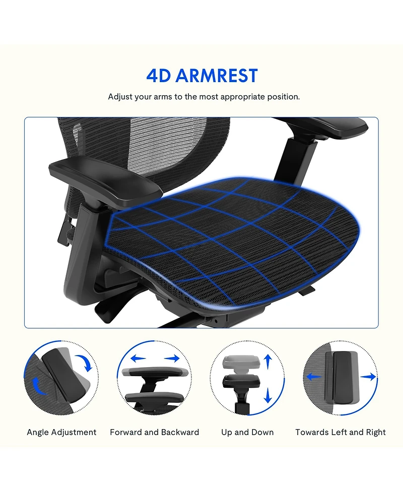 FlexiSpot Ergonomic Chair C7-Mesh Seat (No Footrest
