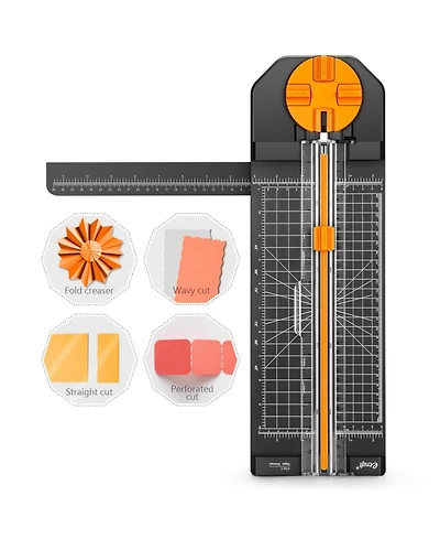 Gnuadz Paper Trimmer Craft Cutter 4 Style Multi-function Scrapbooking Tool Dial Straight Wave Dotted Perforated Creasing Photos Postcards Card