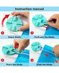 Gnuadz Paper Trimmer Craft Cutter 4 Style Multi-function Scrapbooking Tool Dial Straight Wave Dotted Perforated Creasing Photos Postcards Card