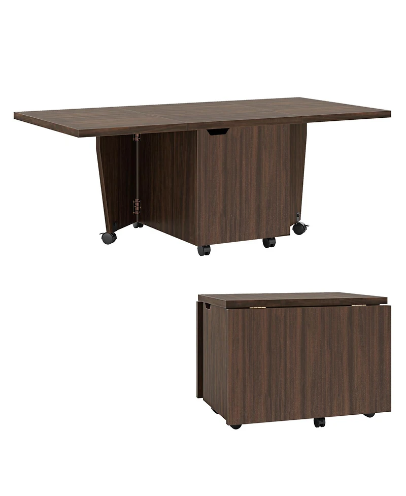 Gouun Foldable Extendable Coffee Table with Storage Cabinet