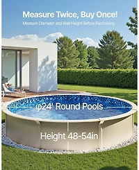 Givimo 24-ft Round Overlap Vinyl Pool Liner Fits 48-54 in Wall Height for Steel Pools
