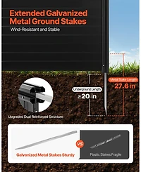 Sugift 2 Panel Outdoor Privacy Screen 48 x 48 in Vinyl Fence for Pool Equipment