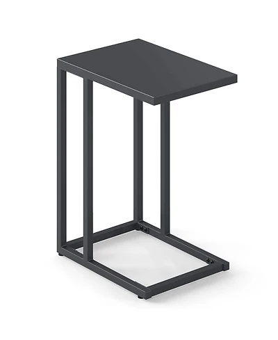 Gouun C-Shaped Metal Side Table with Adjustable Foot Pads, 17 x 12 x 21.5 in
