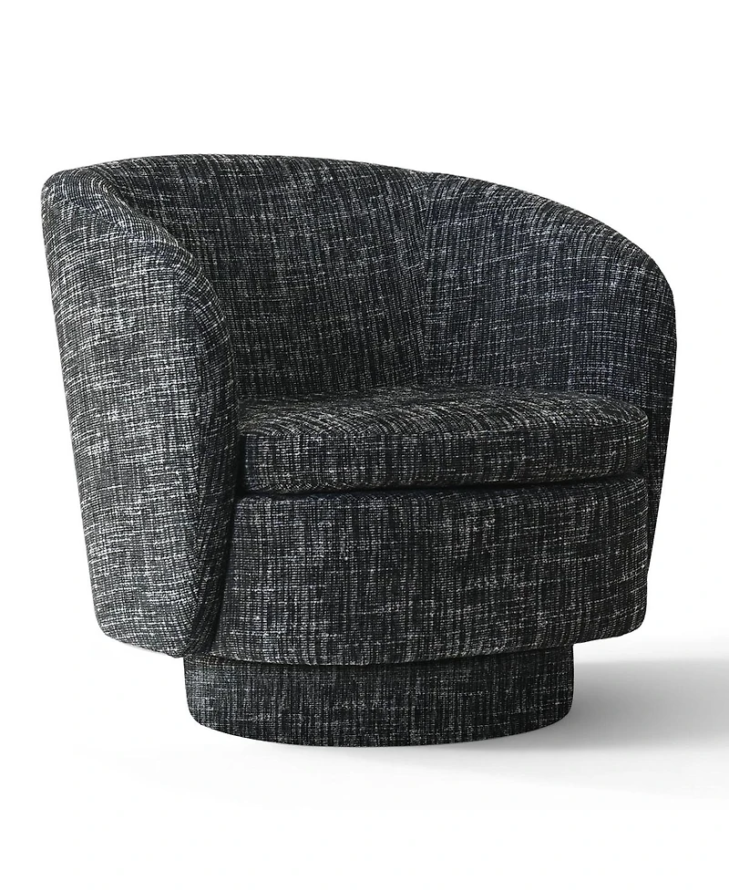 Maison Boucle 30.5 Modern Swivel Barrel Accent Chair, Upholstered Armchair, 1 Pc