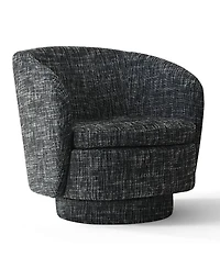 Maison Boucle 30.5 Modern Swivel Barrel Accent Chair, Upholstered Armchair, 1 Pc