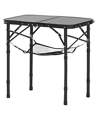 Sugift Folding Camping Table Adjustable Height Portable Aluminum Mdf Table