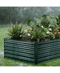 Sugift Galvanized Raised Garden Bed 6.67 x 3.35 ft Rustproof Elevated Planter Box for Vegetables