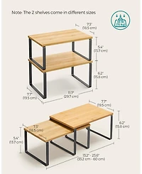 Gnuadz Stackable Expandable Cabinet Organizer Metal Wood Spice Rack