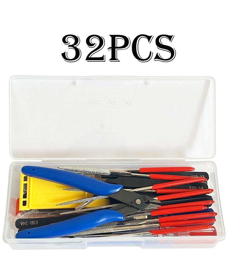 Gnuadz 32Pcs Model Diy Tool Kit Modeler Basic Craft Set Dollhouse Miniature Hobby Building Handmade Tools
