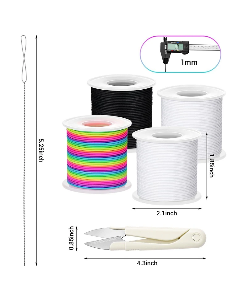 Gnuadz 4 rolls 660ft Stretchy Bracelet String Kit Elastic Cord Beading Diy Crafts Necklace Sewing