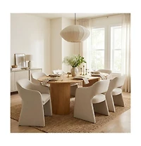 Maison Boucle Set of 2 Dining Chairs, 19-Inch Upholstered Armchairs