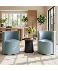 Maison Boucle Velvet Swivel Barrel Accent Chair 360degree(s) Rotating Tub Chair, 1 Piece