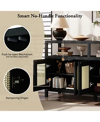 Rainsken Bohemian Rattan Sideboard Buffet Cabinet