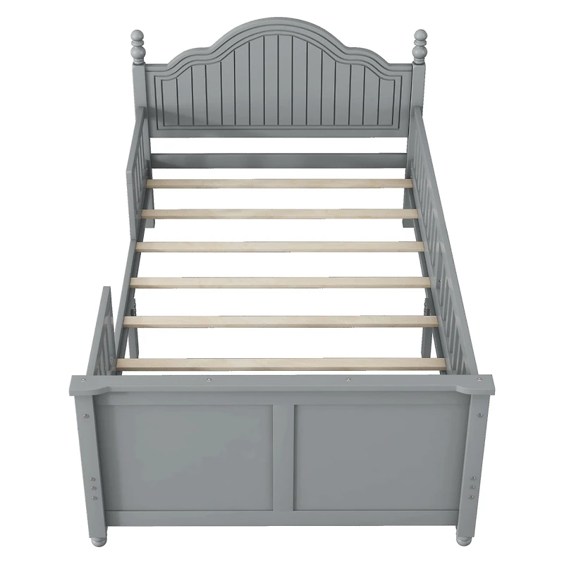 Streamdale Furniture Wood Twin Platform Bed with Headboard/Footboard