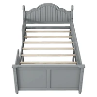 Streamdale Furniture Wood Twin Platform Bed with Headboard/Footboard