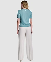 Dkny Women's Short-Sleeve Crew Neck Top
