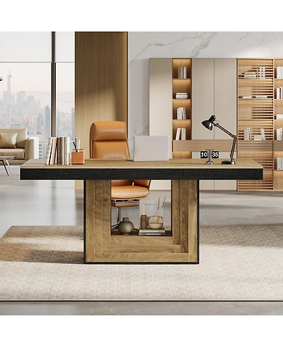 Tribesigns Modern Large Rectangular Executive Desk, 63'' Computer Desk and Writing Table