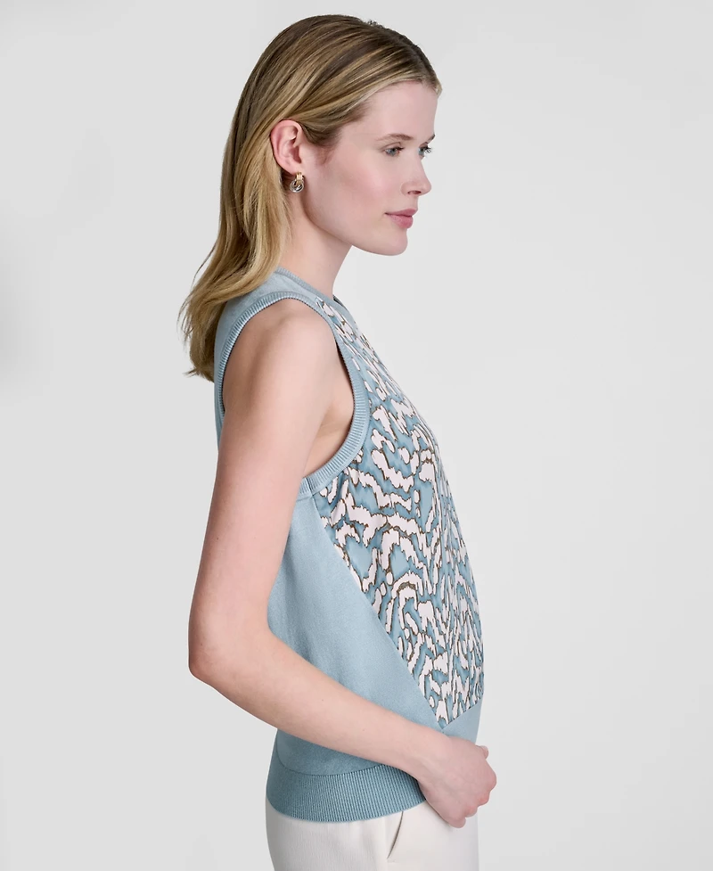Dkny Women's Sleeveless Printed Sweater
