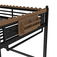 Streamdale Furniture Metal Loft Bed with Shelves and Ladder