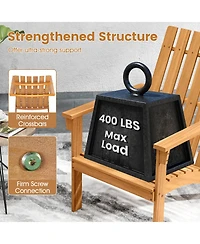 Slickblue Acacia Wood Patio Adirondack Chair with Inclined Seat and High Backrest for Porch