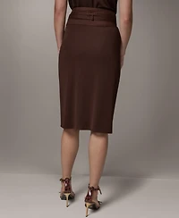 Donna Karan New York Women's Belted Wrap Midi Skirt