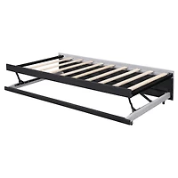 Streamdale Furniture Twin Size Upholstered L-Shaped Upholstered Daybed with Pop Up Trundle