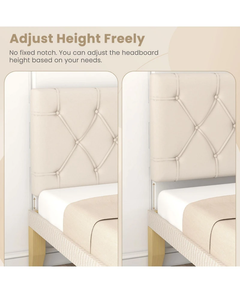Gouun Tufted Upholstered Twin Headboard with Adjustable Height