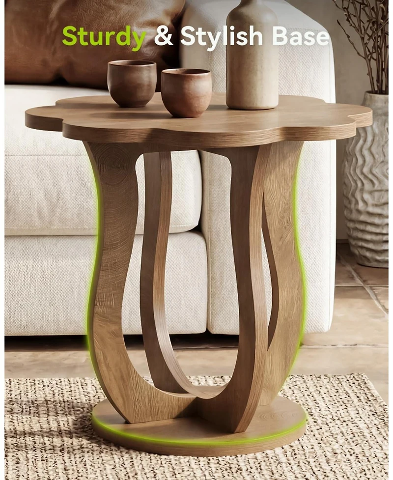 Tribesigns Side Table, Flower-Shaped End Table with Artistic Leg