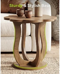 Tribesigns Side Table, Flower-Shaped End Table with Artistic Leg